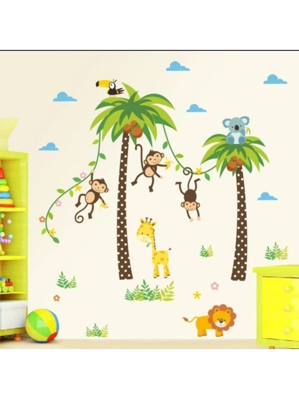 Zoo Art Wall Decorating Stickers. Great for Baby & Children's Room.
